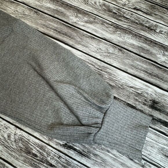 Final Touch Women's Horizontal Ribbed Bubble Sleeve Blouse S SM Small Grey Gray - Picture 9 of 16